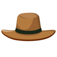 Brown fedora hat vector illustration, brown fedora hat clipart, isolated on white background
