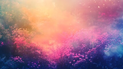 Naklejka premium Vividly Hued Abstract Digital Painting in Soft Dreamy Style. AI Generated