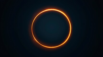 Fiery Orange Ring Abstract Background, Minimalist Design