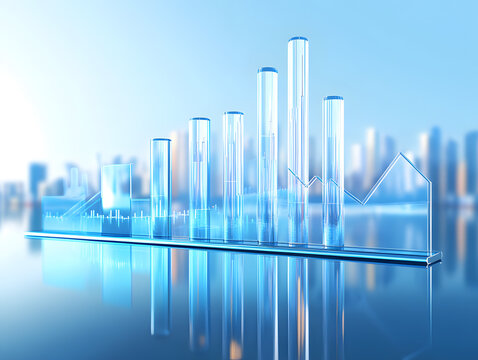 Data visualization trend analysis in urban environment business infographic modern viewpoint growth concept