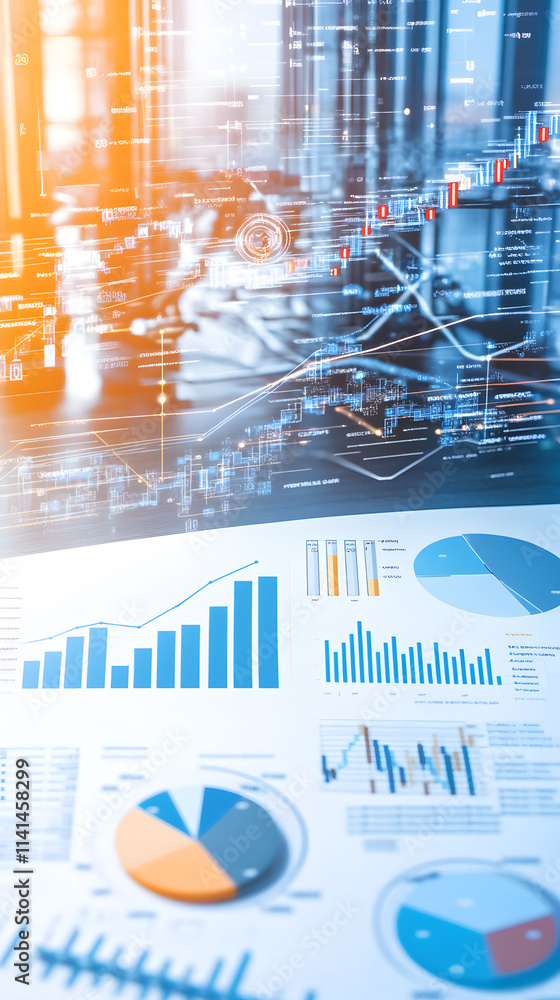 Poster data visualization strategies business office infographic presentation modern environment digital vi