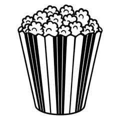 Popcorn Box Silhouette Vector Illustration
