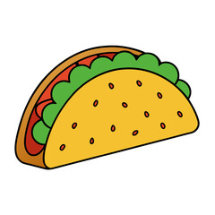 Taco Food Hand-Drawn Vector Illustration Design – Creative and Delicious Food Art
