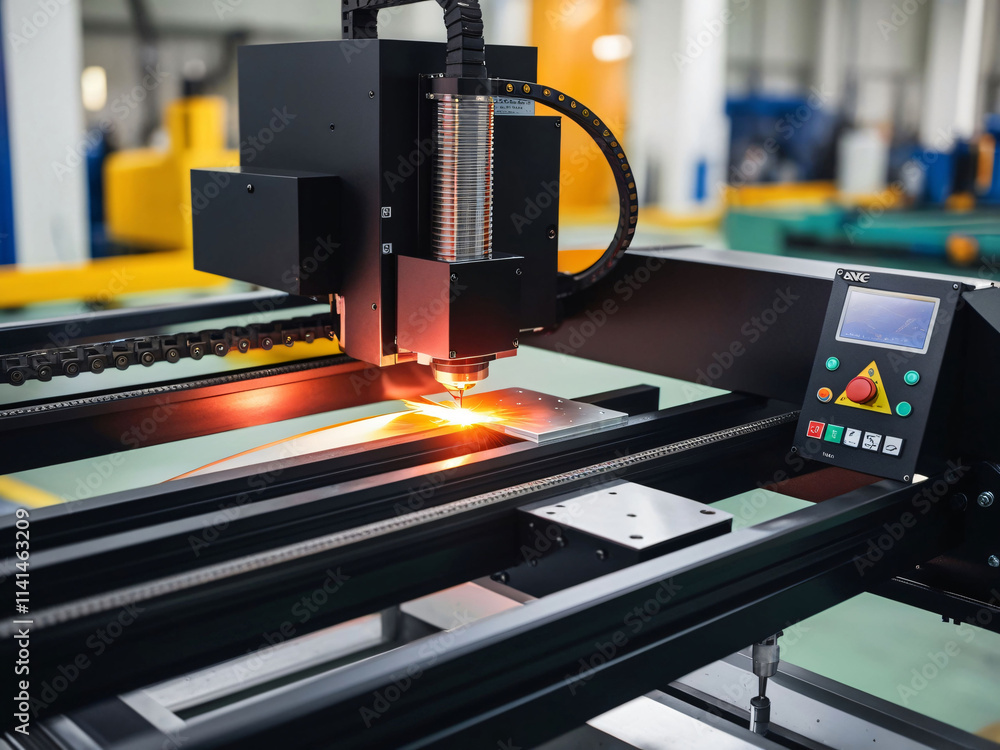 Poster high-precision machinery is engaged in the process of enhancing electronic components on a circuit b