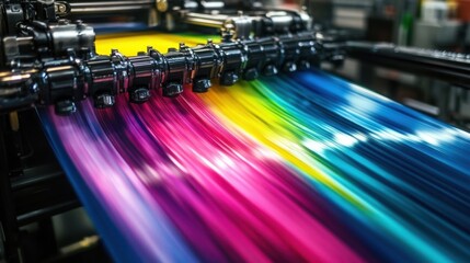 Witness the intricate feeding of printed sheets into an offset press.