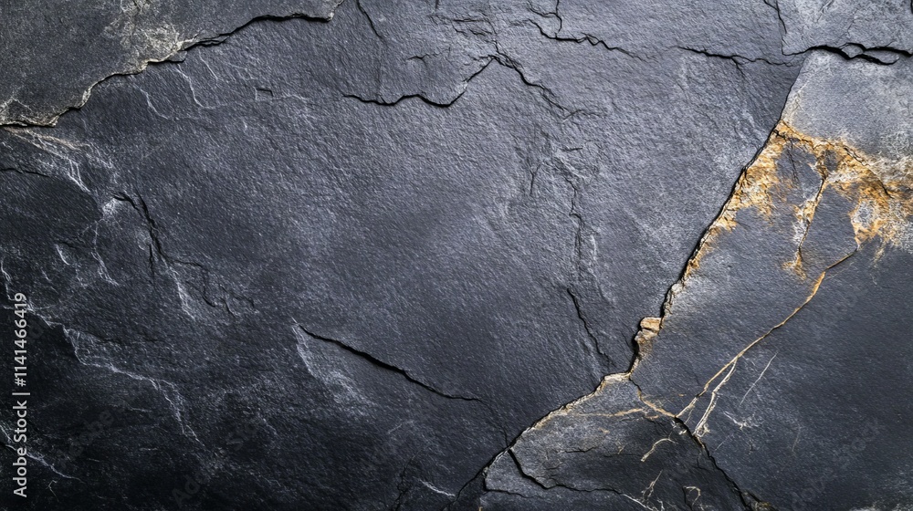 Poster dark grey black slate background texture with natural stone surface patterns for design projects, ph