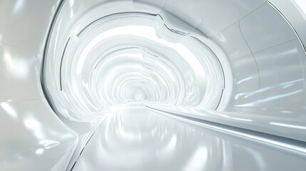 Obraz premium Minimalistic white futuristic background with abstract geometric elements for modern design