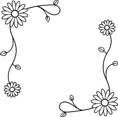 Border Frame Flat Line Art Vector Illustrations - Minimalist Decorative Designs