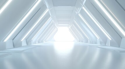 Abstract white futuristic background with smooth curves and soft lighting