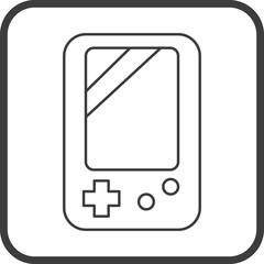 controller game icon in line black square frames, line icon