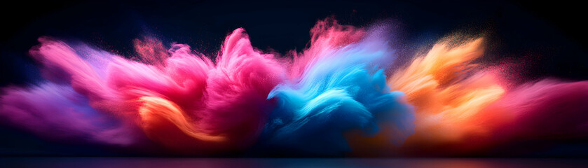 Vibrant color splash creating dynamic abstract art on a dark background.