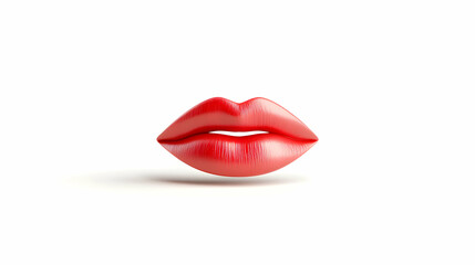 Stylish red lips on a minimalist background, perfect for beauty and fashion themes.