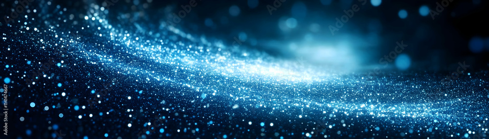Aufkleber a mesmerizing swirl of shimmering blue particles creating an enchanting visual effect.