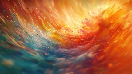 Abstract colorful swirls, vibrant paint texture.