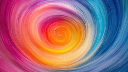 A vibrant vortex of colors spirals inward, highlighting a luminous center that captivates the viewer's attention with its dynamic motion