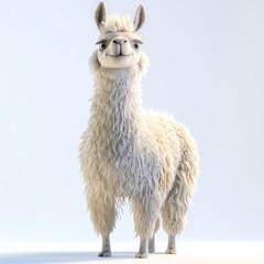 Fototapeta premium Smiling Llama with Fluffy Fur