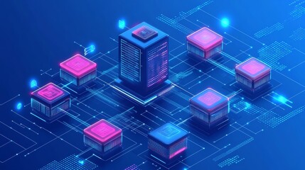 Blue background with data flow. Binary code, artificial intelligence. Program code. Computer background of numbers. Analytics, sorting, structuring, information transfer.