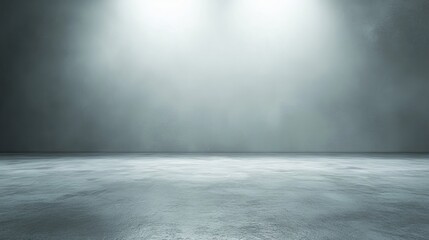 Soft gray studio room background with subtle grey floor and spotlight illumination for product photography, portraits, and creative visual projects