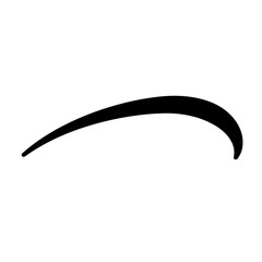 Swoosh underline, swish, swoop line vector. Caligraphic swivel curved. Element for typography. Black brush stroke. Isolated on white background. Retro style text tail