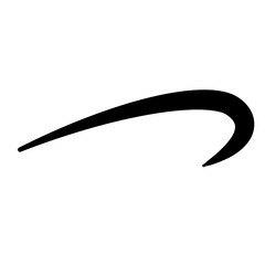 Swoosh underline, swish, swoop line vector. Caligraphic swivel curved. Element for typography. Black brush stroke. Isolated on white background. Retro style text tail