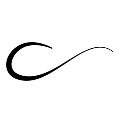 Swoosh underline, swish, swoop line vector. Caligraphic swivel curved. Element for typography. Black brush stroke. Isolated on white background. Retro style text tail