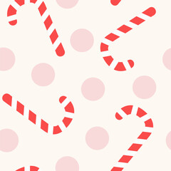 Christmas Candy Stick Sweet Background Seamless Pattern