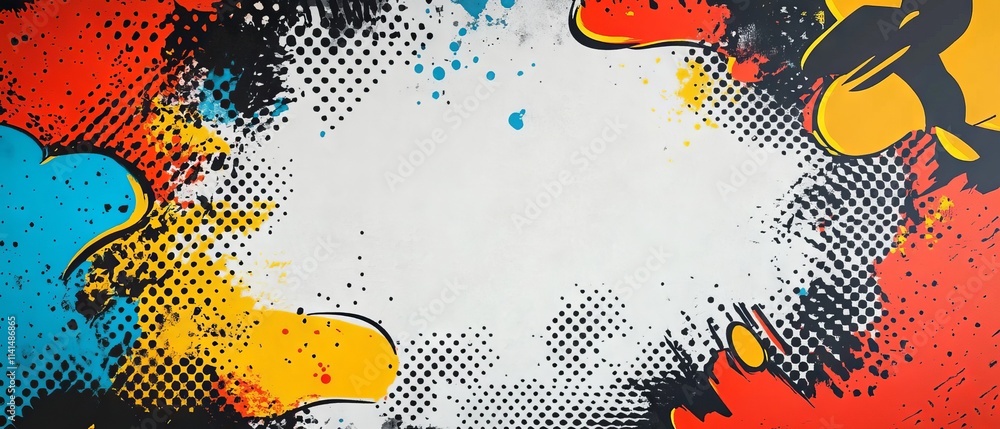Aufkleber abstract comic-style grey background with dynamic texture and halftone patterns, ideal for graphic d