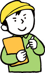 バインダーを持つスタッフ