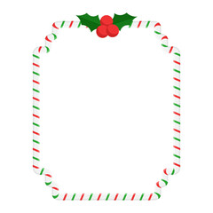 Obraz premium Square candy cane frame xmas christmas illustration clipart