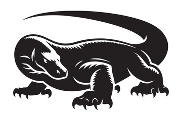 Komodo Dragon Silhouette Perfect for Wildlife Art