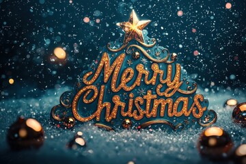 Festive christmas backdrop with merry decorations snowy environment enchanting viewpoint for holiday celebrations