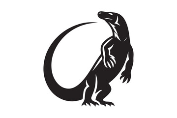 Silhouette of Komodo Dragon in Bold Black Design