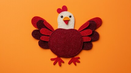 Obraz premium Felt turkey craft thanksgiving decor indoor top view adorable