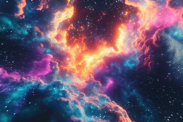 Vivid Nebula Cosmic Cloudscape Stellar Dust