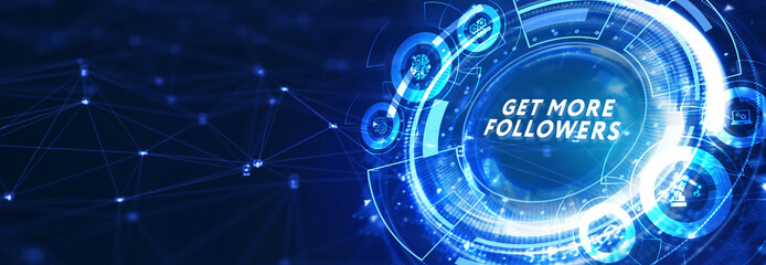 Get more followers concept. Business, Technology, Internet and network concept. 3d illustration