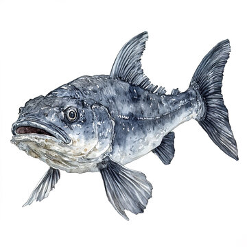 prehistoric coelacanth fish swimming gracefully in water