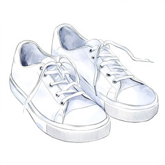 Minimalist white sneakers with laces, perfect for casual wear