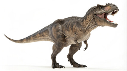 A Monstrous Tyrannosaurus Rex Digital Illustration Featuring an Ominous Presence and Glaring Eyes on Whit
