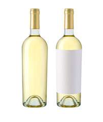 white wine bottle isolated