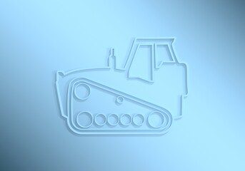 Agricultural machinery. Vehicle for field farm work. Industrial tractor transport icon. 3D render