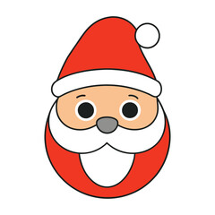 Funny man Christmas Santa Claus vector illustration.