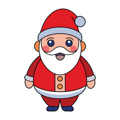 Funny man Christmas Santa Claus vector illustration.