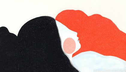 Abstract Illustration of Two Figures