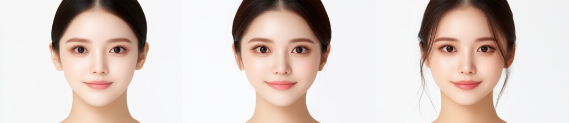 Obraz premium Woman face, exploring different angles and expressions