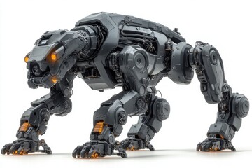 Futuristic robotic panther with intricate mechanical design and details
