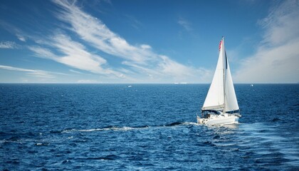 SAIL BOAT IN THE OCEAN WALLPAPER BACKGROUND