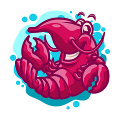 Cute Lobster Mascot Vector Illustration great for your brand business