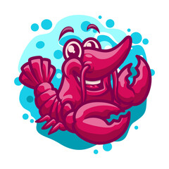 Cute Lobster Mascot Vector Illustration great for your brand business