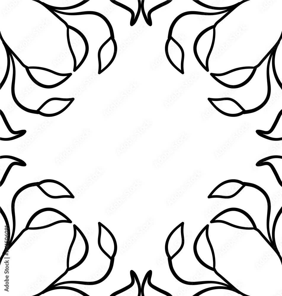 Poster border doodle isolated line vector background