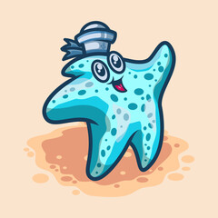 Cute Starfish Mascot Vector Illustration great for your brand business